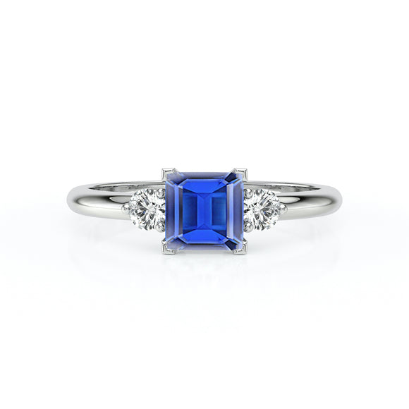 Bague trilogie saphir et diamant Coucher de Soleil - 8