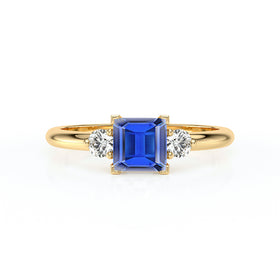 Bague trilogie saphir et diamant Coucher de Soleil - 8