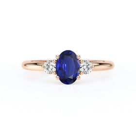 Bague trilogie saphir et diamant Coucher de Soleil - 9