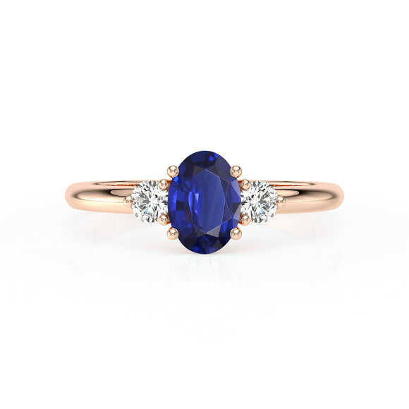 Bague trilogie saphir et diamant Coucher de Soleil - 9