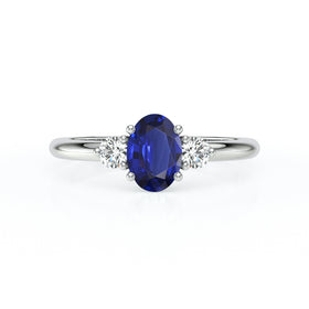 Bague trilogie saphir et diamant Coucher de Soleil - 9