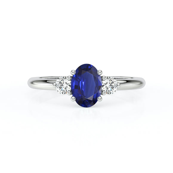 Bague trilogie saphir et diamant Coucher de Soleil - 9