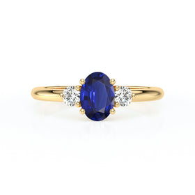 Bague trilogie saphir et diamant Coucher de Soleil - 9