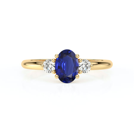 Bague trilogie saphir et diamant Coucher de Soleil - 9