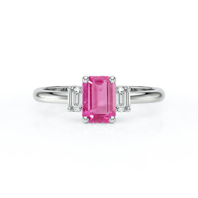 Bague trilogie saphir rose et diamant Premier Pas - 5