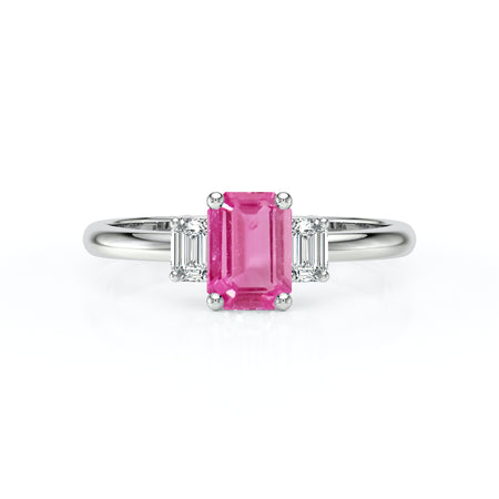Bague trilogie saphir rose et diamant Premier Pas - 5