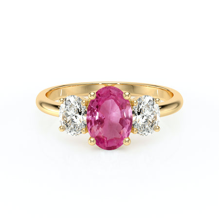 Bague trilogie saphir rose et diamant Premier Pas - 6