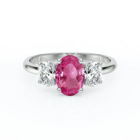 Bague trilogie saphir rose et diamant Premier Pas - 6