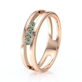 Bague trilogie saphir vert Premier Pas - 2