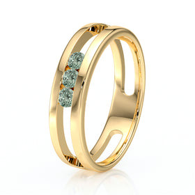 Bague trilogie saphir vert Premier Pas - 2