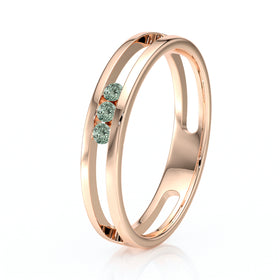 Bague trilogie saphir vert Premier Pas - 3