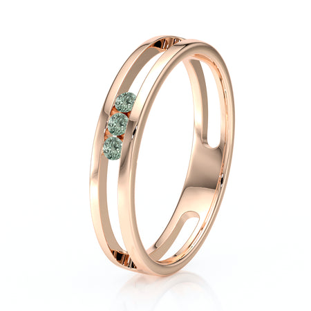 Bague trilogie saphir vert Premier Pas - 3