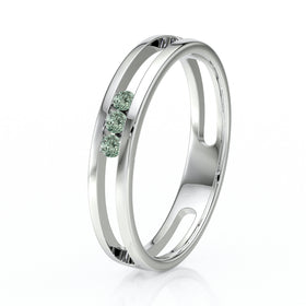 Bague trilogie saphir vert Premier Pas - 3