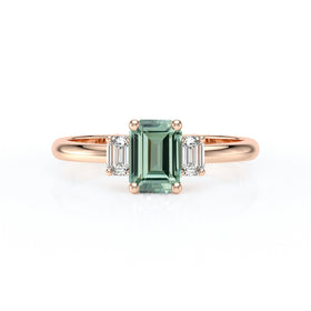 Bague trilogie saphir vert et diamant Premier Pas - 5