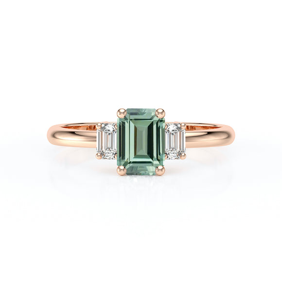 Bague trilogie saphir vert et diamant Premier Pas - 5