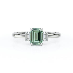 Bague trilogie saphir vert et diamant Premier Pas - 5