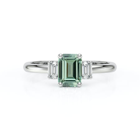 Bague trilogie saphir vert et diamant Premier Pas - 5
