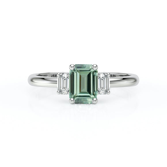 Bague trilogie saphir vert et diamant Premier Pas - 5