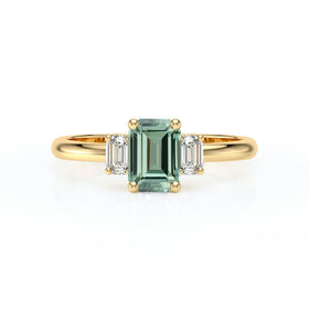 Bague trilogie saphir vert et diamant Premier Pas - 5