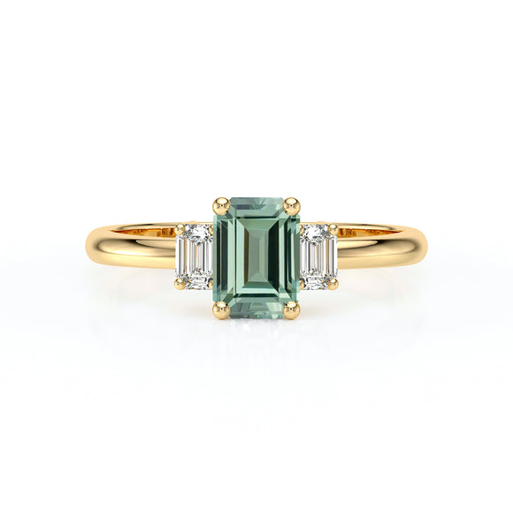 Bague trilogie saphir vert et diamant Premier Pas - 5
