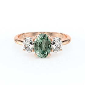 Bague trilogie saphir vert et diamant Premier Pas - 6