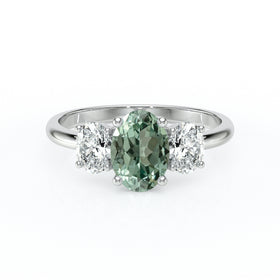 Bague trilogie saphir vert et diamant Premier Pas - 6