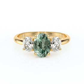 Bague trilogie saphir vert et diamant Premier Pas - 6