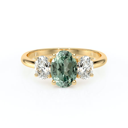 Bague trilogie saphir vert et diamant Premier Pas - 6