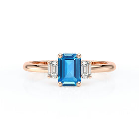 Bague trilogie topaze et diamant Premier Pas - 5