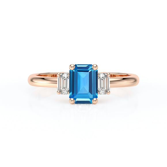 Bague trilogie topaze et diamant Premier Pas - 5