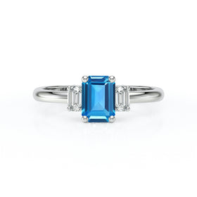 Bague trilogie topaze et diamant Premier Pas - 5