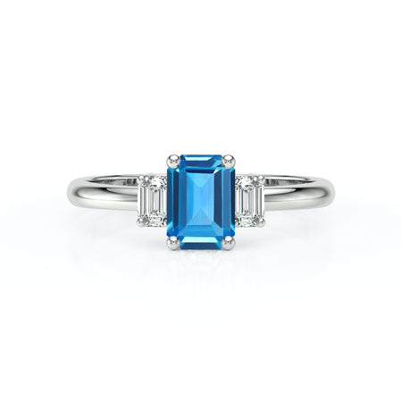Bague trilogie topaze et diamant Premier Pas - 5
