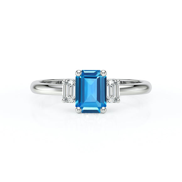 Bague trilogie topaze et diamant Premier Pas - 5