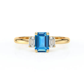 Bague trilogie topaze et diamant Premier Pas - 5
