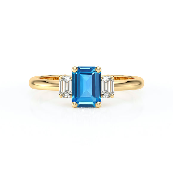 Bague trilogie topaze et diamant Premier Pas - 5