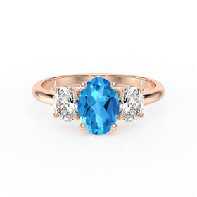 Bague trilogie topaze et diamant Premier Pas - 6
