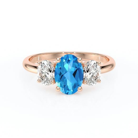 Bague trilogie topaze et diamant Premier Pas - 6