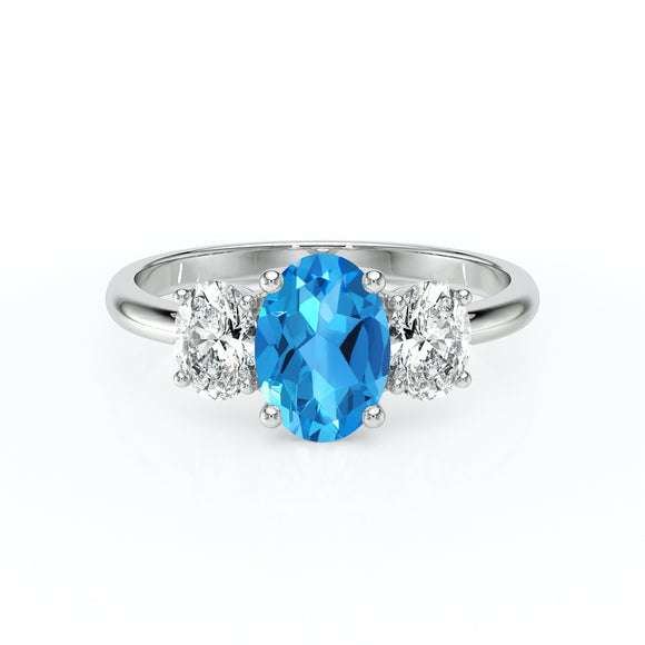Bague trilogie topaze et diamant Premier Pas - 6