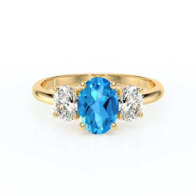 Bague trilogie topaze et diamant Premier Pas - 6