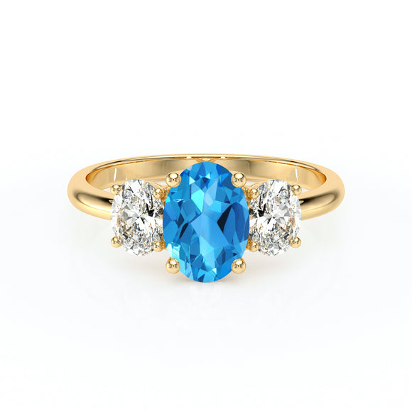 Bague trilogie topaze et diamant Premier Pas - 6