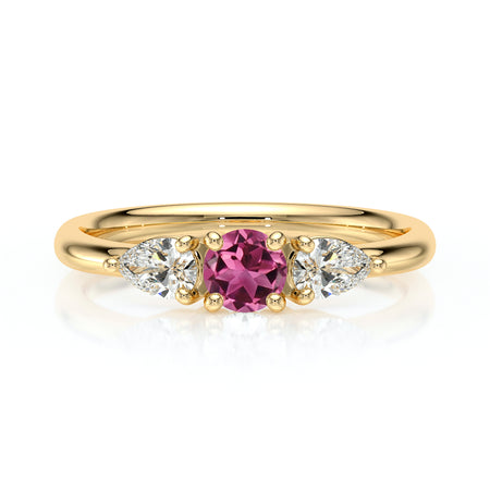 Bague trilogie tourmaline et diamant Coucher de Soleil - 5