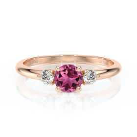 Bague trilogie tourmaline et diamant Coucher de Soleil - 6