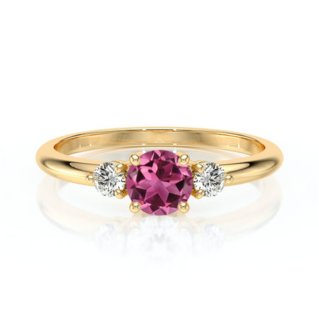 Bague trilogie tourmaline et diamant Coucher de Soleil - 6