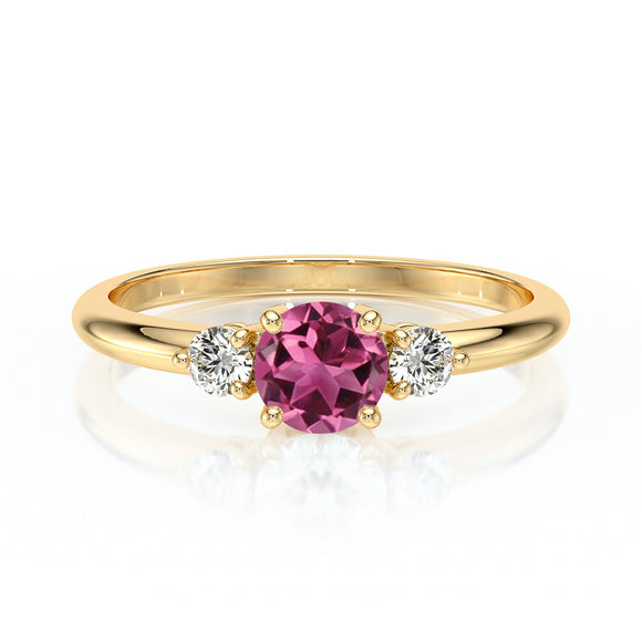 Bague trilogie tourmaline et diamant Coucher de Soleil - 6