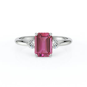 Bague trilogie tourmaline et diamant Coucher de Soleil - 10