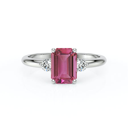 Bague trilogie tourmaline et diamant Coucher de Soleil - 10