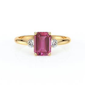 Bague trilogie tourmaline et diamant Coucher de Soleil - 10