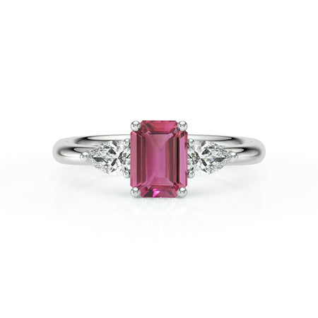 Bague trilogie tourmaline et diamant Coucher de Soleil - 16