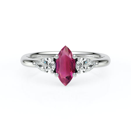 Bague trilogie tourmaline et diamant Coucher de Soleil - 19