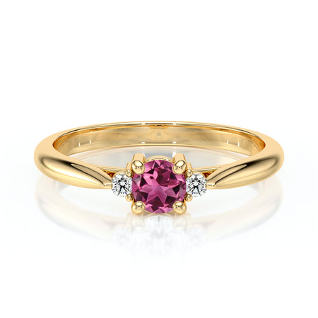Bague trilogie tourmaline et diamant Coucher de Soleil - 1